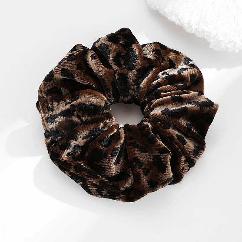 ROXI | Oversized Leopard Print Scrunchie for Women Elastic Hair Tie Girls Velvet Hair Rubber Bands Korea Fashion