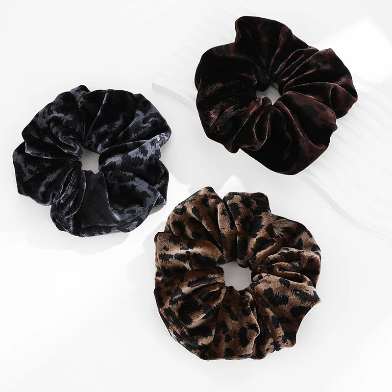 ROXI | Oversized Leopard Print Scrunchie for Women Elastic Hair Tie Girls Velvet Hair Rubber Bands Korea Fashion