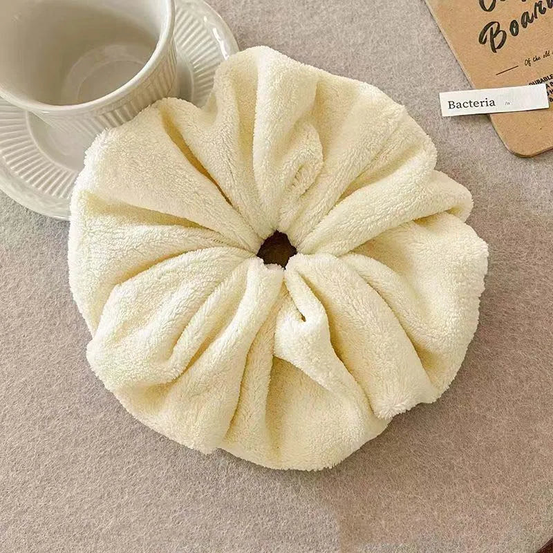 Vintage Velvet Solid Color Large Hair Scrunchies for Women Fashion High Absorbency Plush Elastic Hair Rope Ties Hair Accessoires
