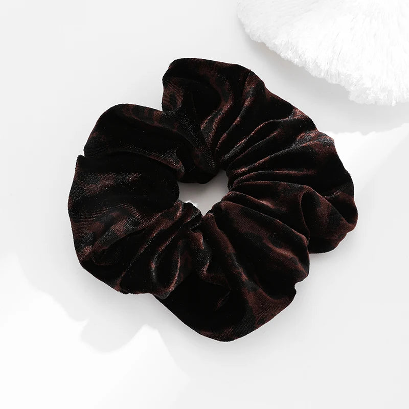 ROXI | Oversized Leopard Print Scrunchie for Women Elastic Hair Tie Girls Velvet Hair Rubber Bands Korea Fashion