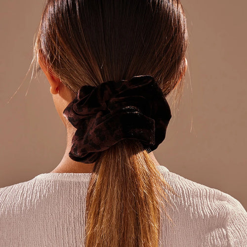 ROXI | Oversized Leopard Print Scrunchie for Women Elastic Hair Tie Girls Velvet Hair Rubber Bands Korea Fashion