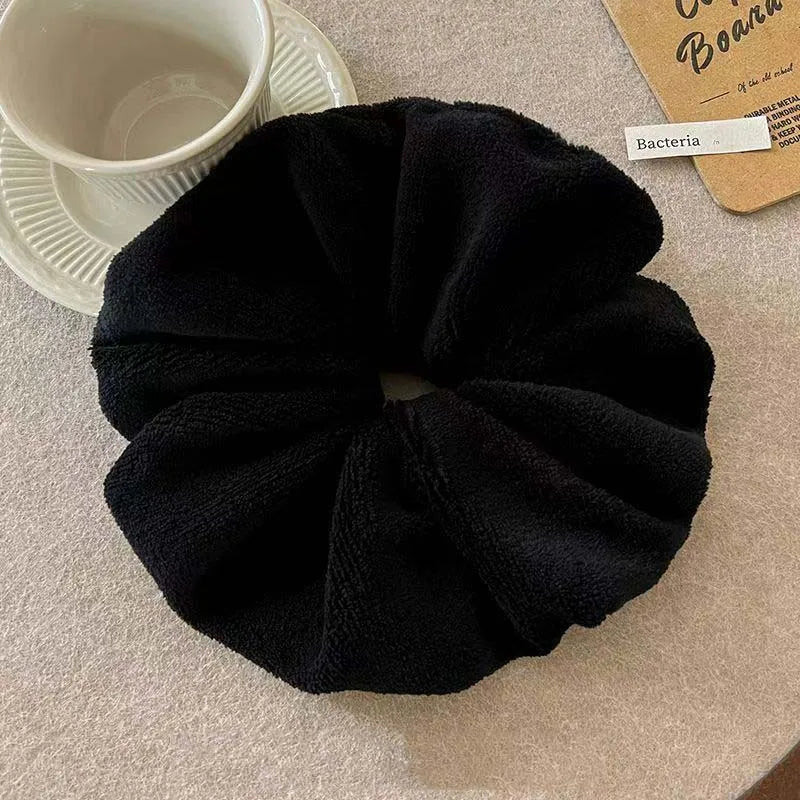 Vintage Velvet Solid Color Large Hair Scrunchies for Women Fashion High Absorbency Plush Elastic Hair Rope Ties Hair Accessoires