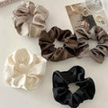 5pcs/Set Woman Elegant Hair Band Solid Color Large Scrunchie Hair Ties Daily Simple Ponytail Holder Girls Hair Accessories