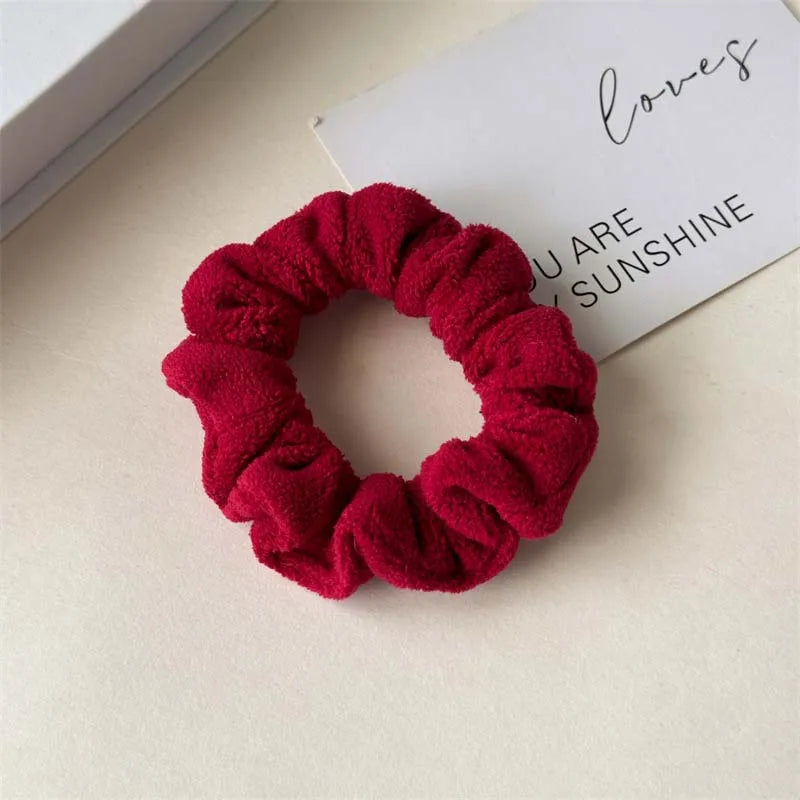 Vintage Velvet Solid Color Large Hair Scrunchies for Women Fashion High Absorbency Plush Elastic Hair Rope Ties Hair Accessoires