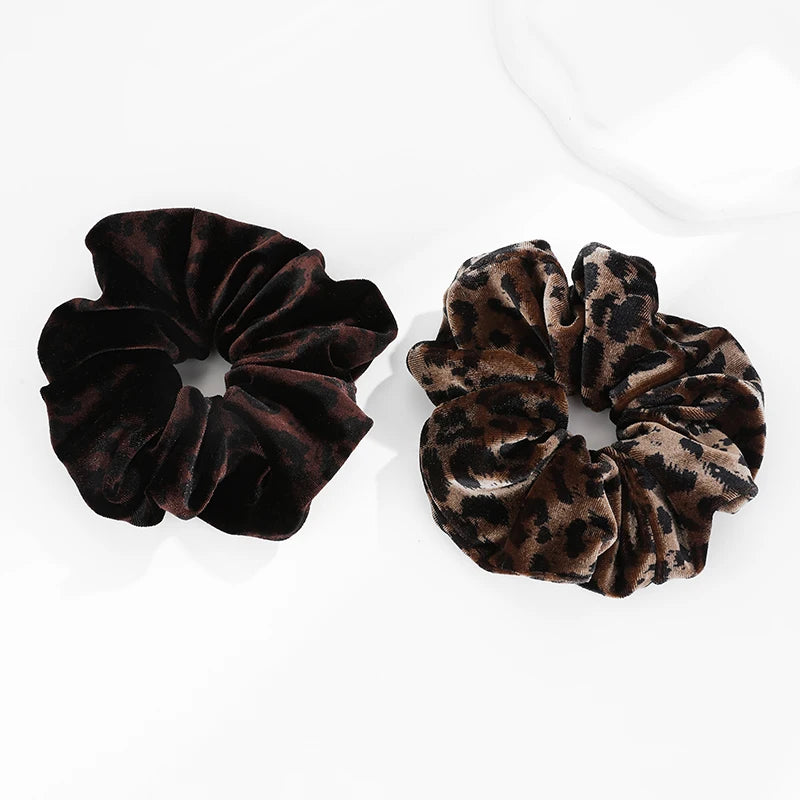 ROXI | Oversized Leopard Print Scrunchie for Women Elastic Hair Tie Girls Velvet Hair Rubber Bands Korea Fashion