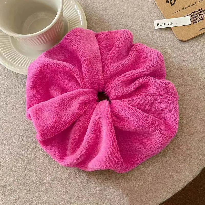 Vintage Velvet Solid Color Large Hair Scrunchies for Women Fashion High Absorbency Plush Elastic Hair Rope Ties Hair Accessoires